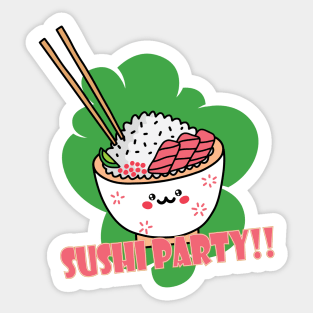 Sushi party t shirt tapestries and everything needed for your party Sticker